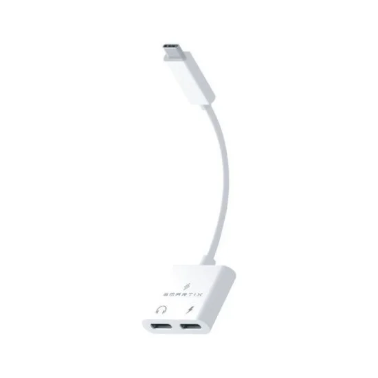 Smartix Premium 2 ln 1 USB-C Hub OIC1nk Pro 1 USB-C Audo + Chargng 1 - White